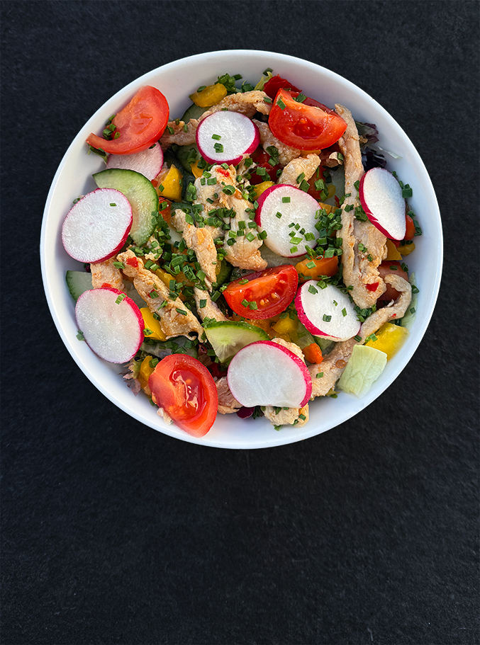 Salat mit gegrilltem Putenfleisch